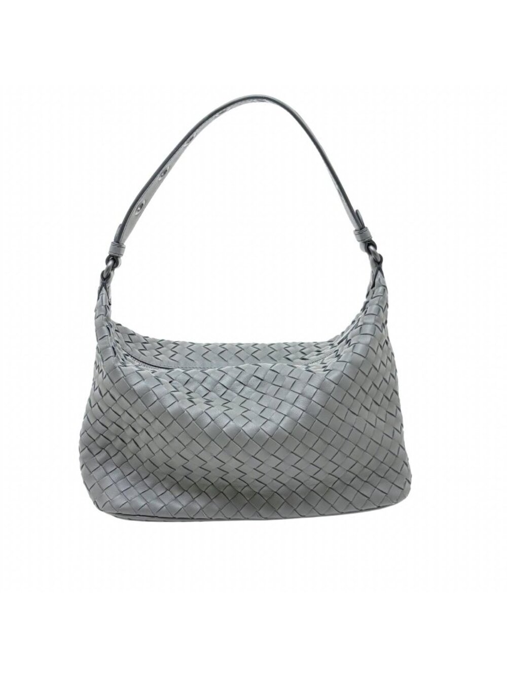 Bottega Veneta Intrecciato Gray Leather Shoulder Bag